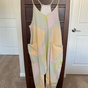 Free People Hot Shot Onesie - Melon Stripe